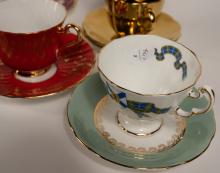 8 ENGLISH CUPS & SAUCERS