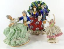 3 DRESDEN STYLE FIGURINES