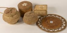 INDIGENOUS BIRCH BARK AND WICKER ITEMS