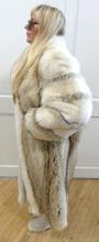 GREY AND WHITE FOX FUR COAT