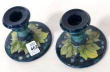 MOORCROFT "LEAF AND BERRY" CANDLEHOLDERS