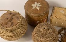 INDIGENOUS BIRCH BARK AND WICKER ITEMS