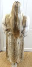 GREY AND WHITE FOX FUR COAT