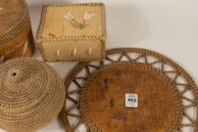 INDIGENOUS BIRCH BARK AND WICKER ITEMS