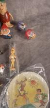 BOX LOT OF VINTAGE "CARTOON CHARACTER" TOYS