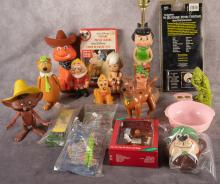 BOX LOT OF VINTAGE "CARTOON CHARACTER" TOYS