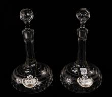 PAIR ANTIQUE CRYSTAL DECANTERS