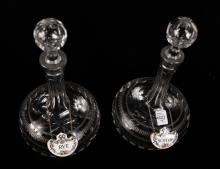 PAIR ANTIQUE CRYSTAL DECANTERS
