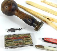 POCKET KNIVES, CARVINGS, ETC.