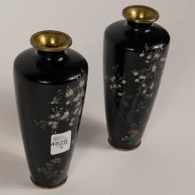 PAIR CHINESE CLOISONNE VASES