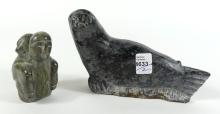 TWO INUIT SOAPSTONE CARVINGS