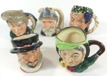 5 DOULTON CHARACTER JUGS