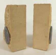 PAIR STONE BOOKENDS