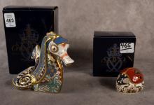 TWO ROYAL CROWN DERBY PAPERWEIGHTS