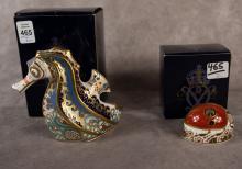 TWO ROYAL CROWN DERBY PAPERWEIGHTS