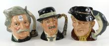 3 DOULTON CHARACTER JUGS