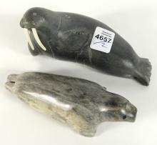 TWO INUIT STONE CARVINGS