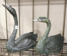 PAIR OF THAI BRONZE "GOOSE" SCULPTURES