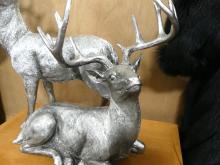 TWO RESIN "REINDEER" SCULPTURES