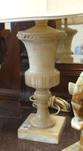 ALABASTER LAMP AND ONYX BOOKENDS