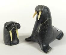 TWO INUIT STONE CARVINGS