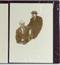 RARE WINSTON CHURCHILL LITHOGRAPH & FIRST DAY ISSUE