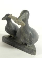 THREE INUIT STONE CARVINGS