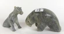 FOUR INUIT STONE CARVINGS