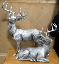 TWO RESIN "REINDEER" SCULPTURES