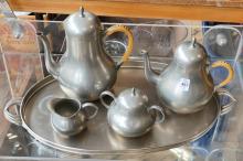 PEWTER TEA AND COFFEE SERVICE, BOWL