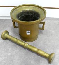 BRONZE MORTAR AND PESTLE