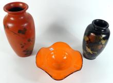 VASES & PEDESTAL BOWL