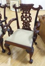 PAIR OF CHIPPENDALE ARMCHAIRS