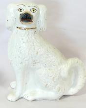 PAIR OF LARGE STAFFORDSHIRE "SPANIEL" FIGURINES