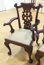 PAIR OF CHIPPENDALE ARMCHAIRS