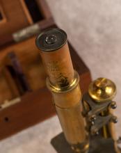 ANTIQUE BRASS MICROSCOPE