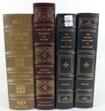 FOUR LEATHER BOUND MEDICAL BOOKS