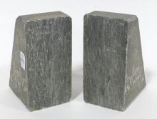 PAIR OF SOAPSTONE BOOKENDS