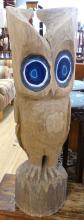 LARGE WILMER NADJOWAN WOODEN "OWL" CARVING