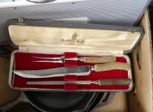 FRYING PANS, BBQ SET AND CARVING SET