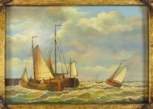 VINTAGE NAUTICAL PAINTING ON PANEL