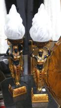 PAIR OF "EGYPTIAN" LAMPS