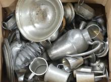 BOX LOT OF PEWTER