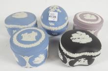 5 WEDGWOOD COVERED BOXES