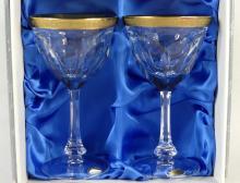 PAIR MOSER WINE GLASSES