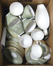 TWO BOX LOTS OF DINNERWARE, STEMWARE, ETC.