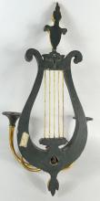 PAIR MUSICAL LYRE-SHAPED WALL SCONCES