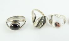 5 STERLING SILVER RINGS