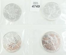 4 CANADIAN SILVER BULLION COINS - no tax