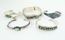 5 VINTAGE STERLING BRACELETS